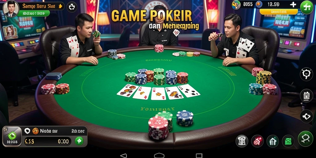 Tampilan gameplay Poker yang mendebarkan dan kompetitif di 8055.