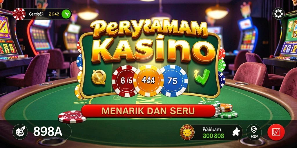 Tampilan screenshot utama 898A yang menunjukkan permainan Kasino yang seru.