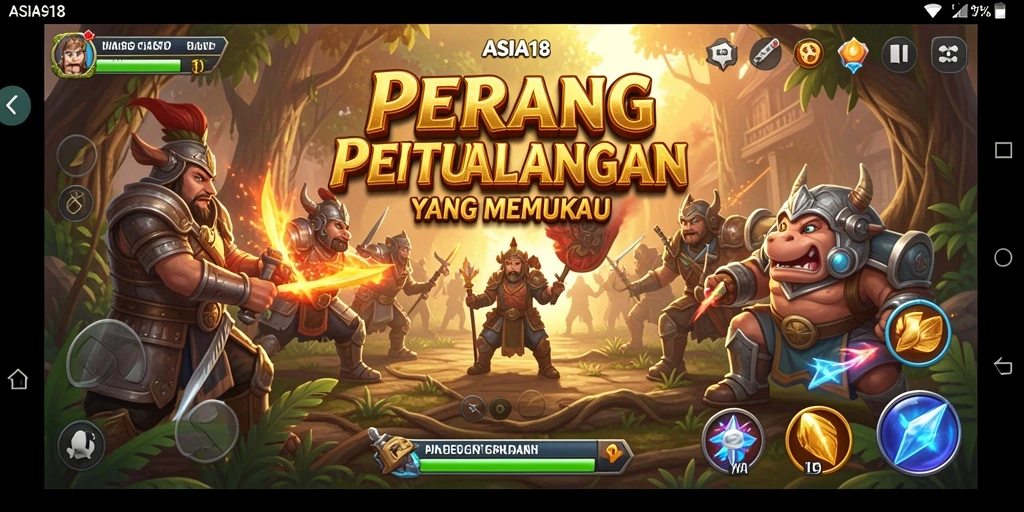 Screenshot gameplay ASIA918 menampilkan aksi bertempur yang intens.