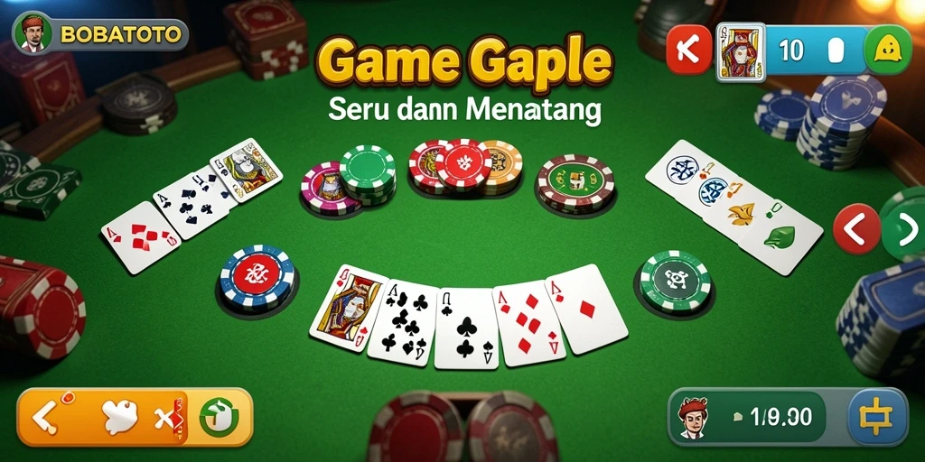 Tampilan gameplay seru dalam BOBATOTO saat bermain Gaple.