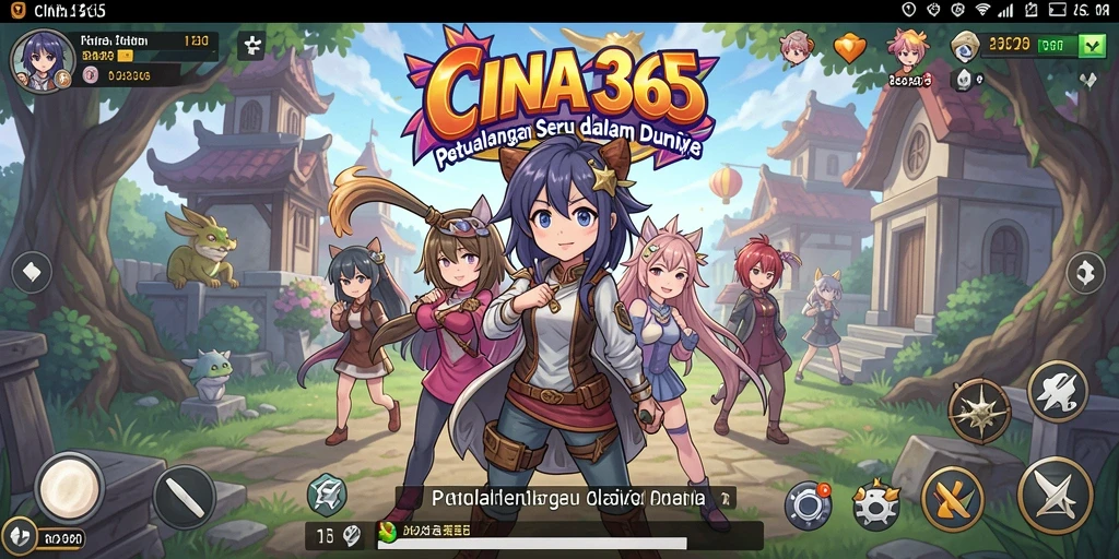 Tampilan gameplay seru dari CINA365 dengan karakter Anime menarik.