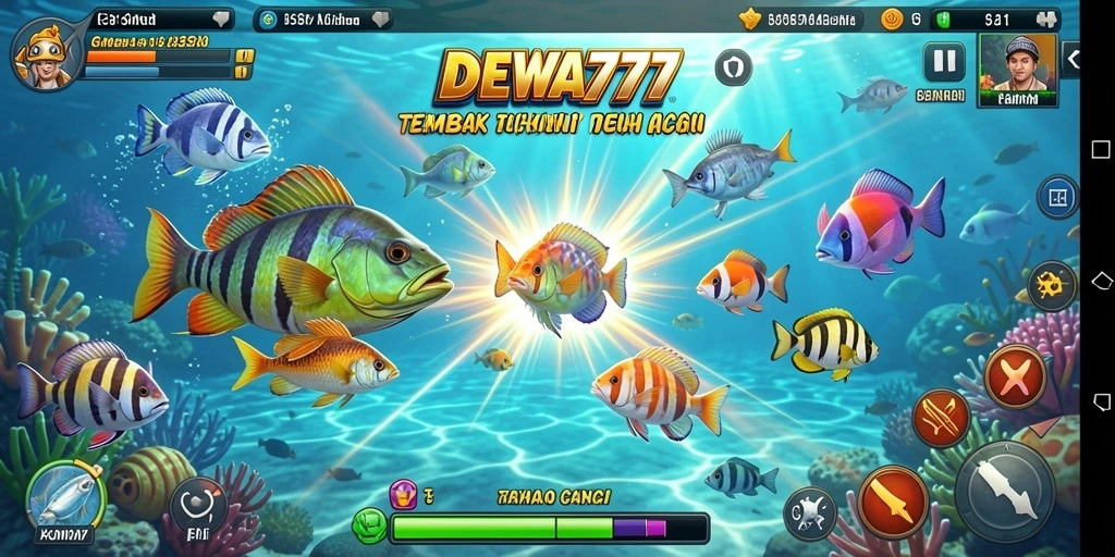 Tampilan gameplay DEWA777 yang seru dalam Tembak Ikan.
