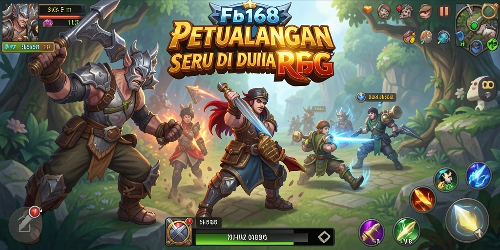 Tampilan seru permainan FB168 dengan pertempuran epik dan karakter unik.