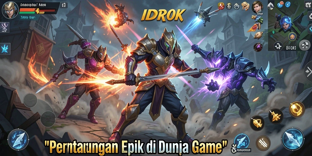 Tangkapan layar IDROK menampilkan aksi pertarungan yang mendebarkan dan karakter yang dinamis.
