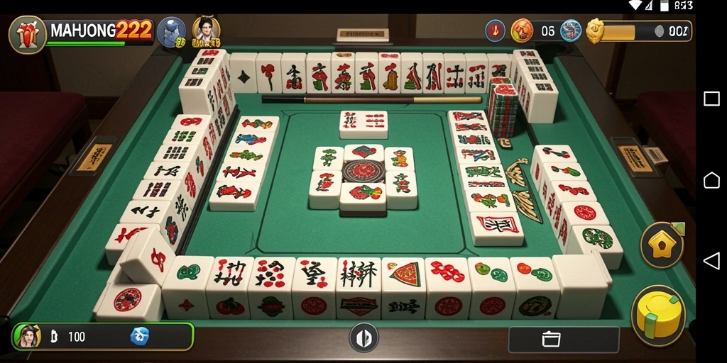 Tampilan menarik dari gameplay <strong>MAHJONG222</strong> saat bermain domino.