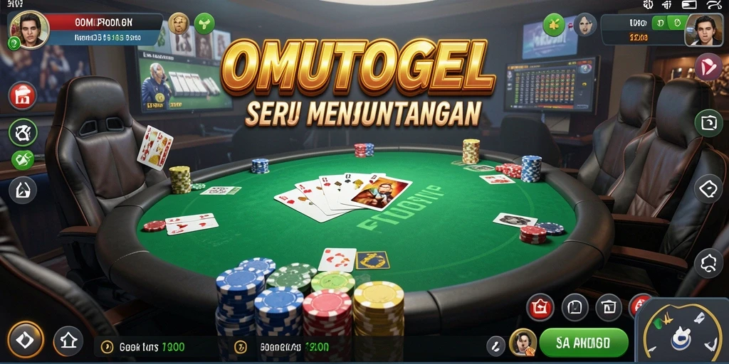 Tampilan gameplay seru dalam aplikasi Poker OMUTOGEL.