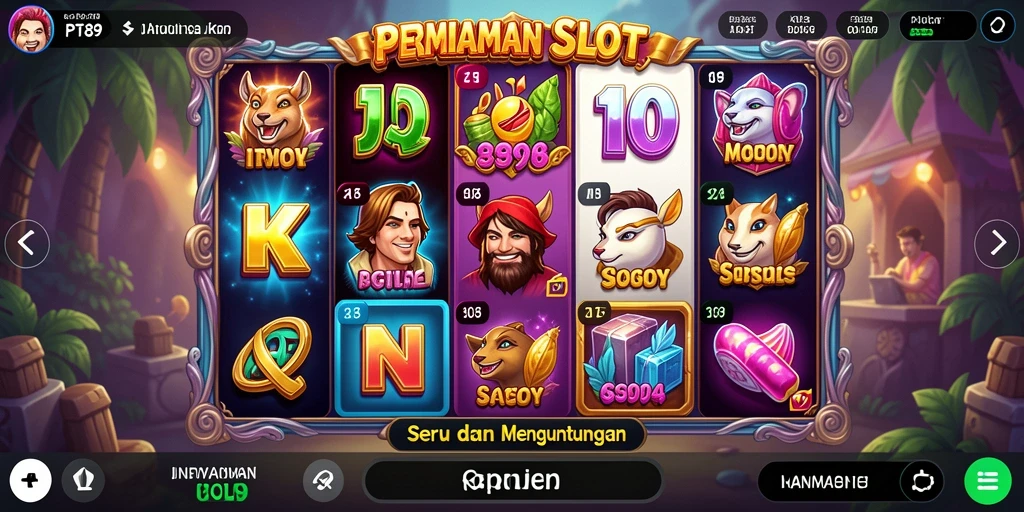 Screenshot gameplay PT89 yang menarik dengan slot yang berputar.