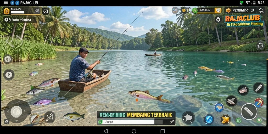 Tampilan gameplay RAJACLUB dengan pengalaman memancing yang mendalam.