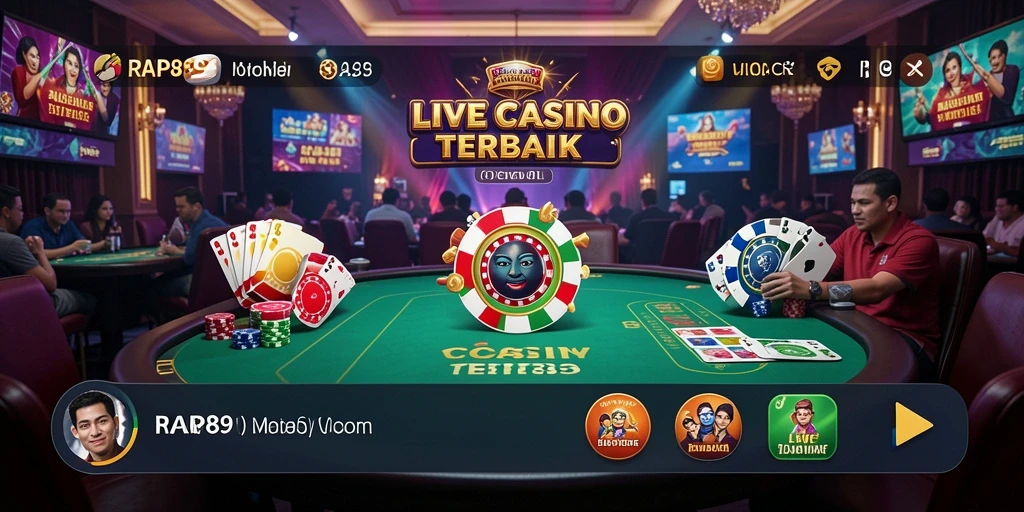 Tampilan antarmuka RAP89 saat permainan Live Casino berlangsung.