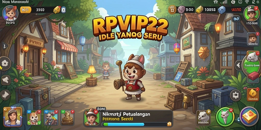Screenshot gameplay RPVIP2 menampilkan karakter mengumpulkan sumber daya.