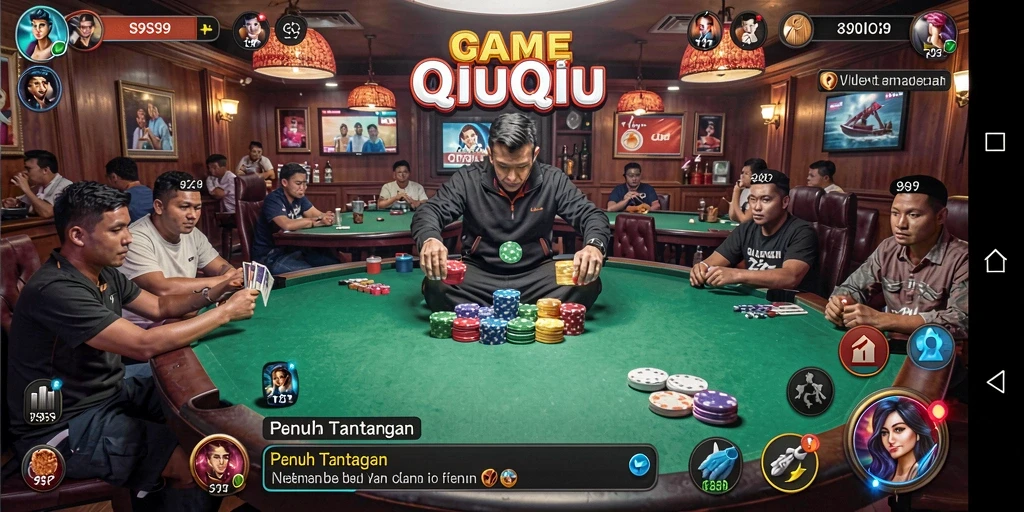 Screenshot utama menunjukkan aksi seru di S9S9 dengan gameplay QiuQiu.