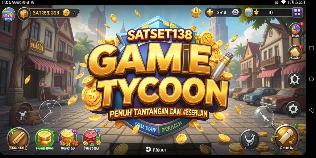 Screenshot gameplay <strong>SATSET138</strong> yang menunjukkan pengelolaan bisnis yang dinamis.
