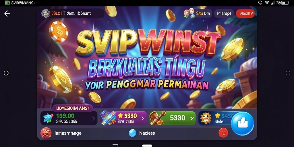 Screenshot gameplay SVIPWINS menampilkan gulungan Slot yang seru dan interaktif.