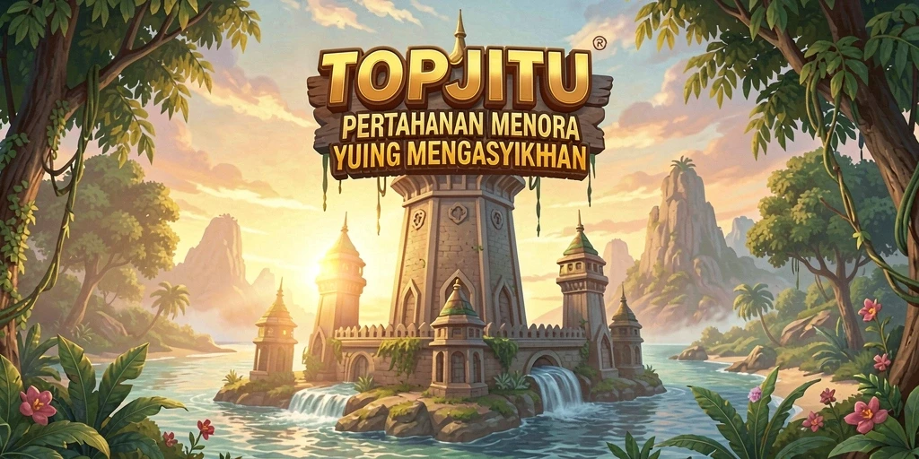 Screenshot utama TOPJITU menampilkan aksi menegangkan dalam permainan Tower Defense.