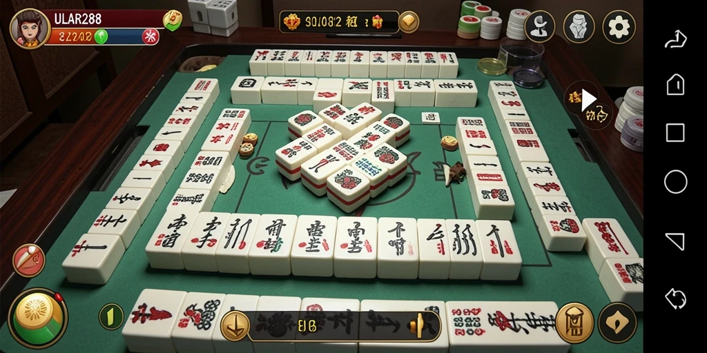 Screenshot utama ULAR288 menampilkan gameplay Mahjong yang menarik dan interaktif.