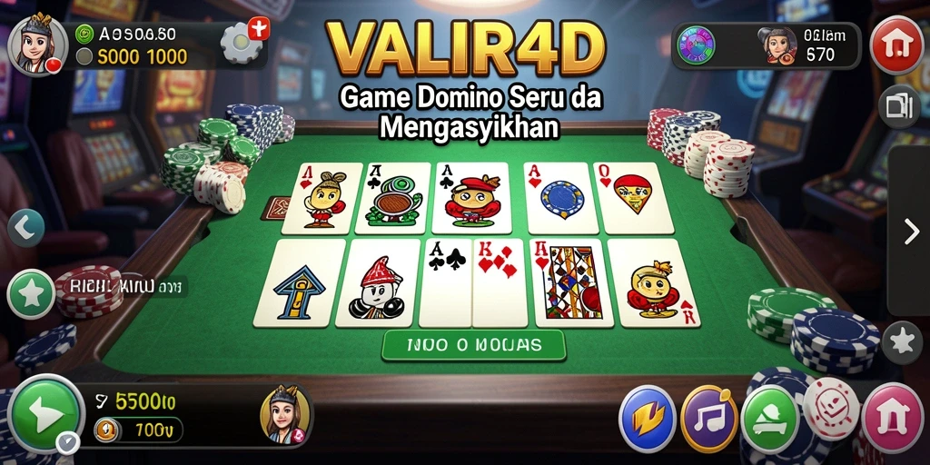 Tampilan gameplay menarik dari VALIR4D saat bermain Domino.