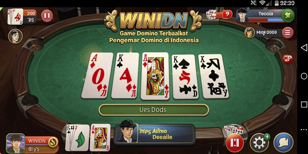 Screenshot gameplay WINIDN menampilkan aksi seru permainan domino.